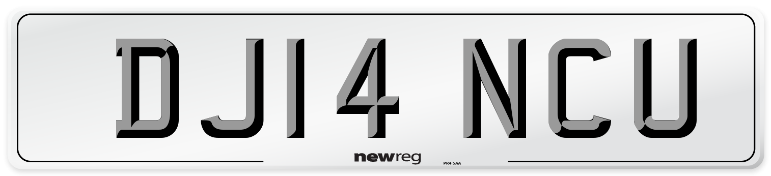 DJ14 NCU Number Plate from New Reg